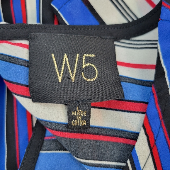 W5 Anthropologie Womens Vertical Striped Button Keyhole Back Blouse Size Large - Picture 2 of 11